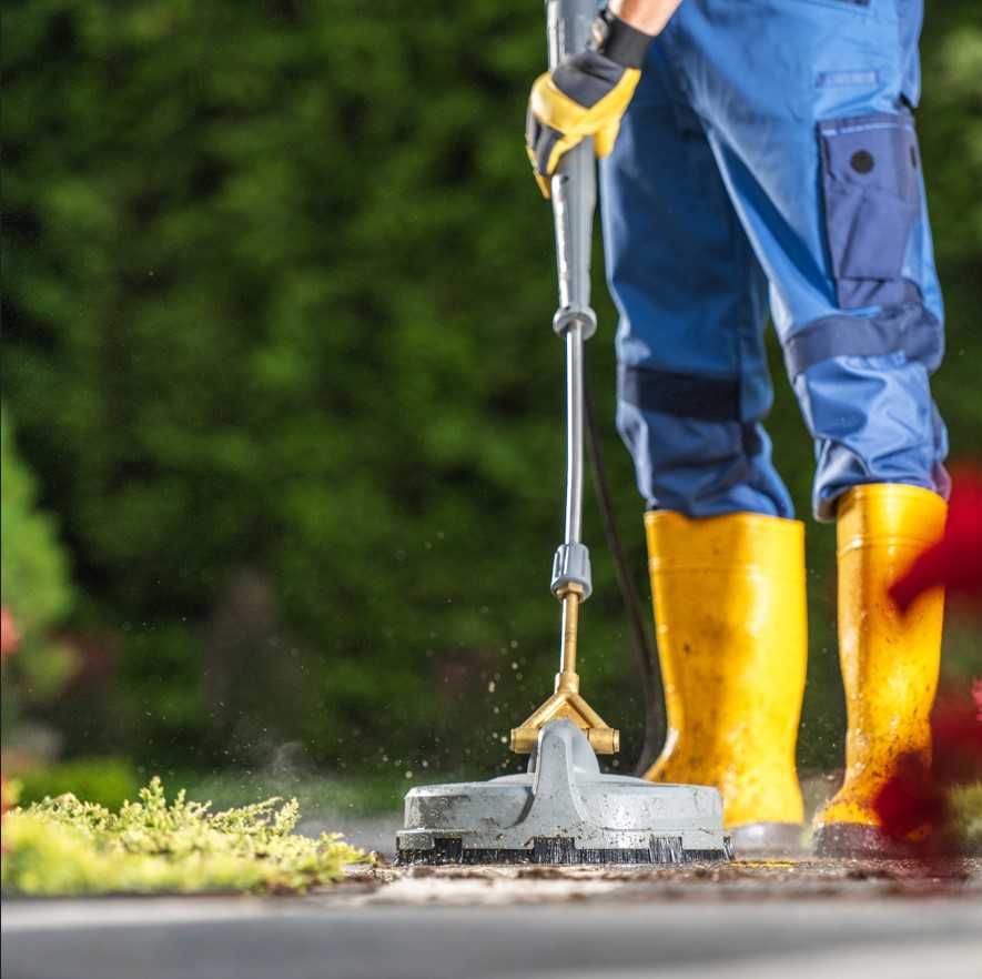 Surface cleaning a sidewalk